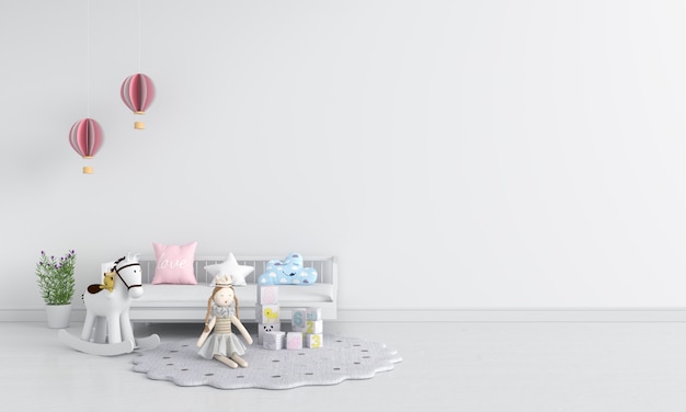 White child room interior for mockup