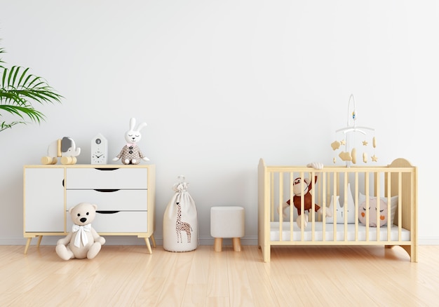 White child room interior with free space