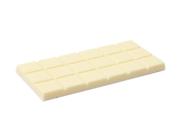 White chocolate bar isolated on a white background.