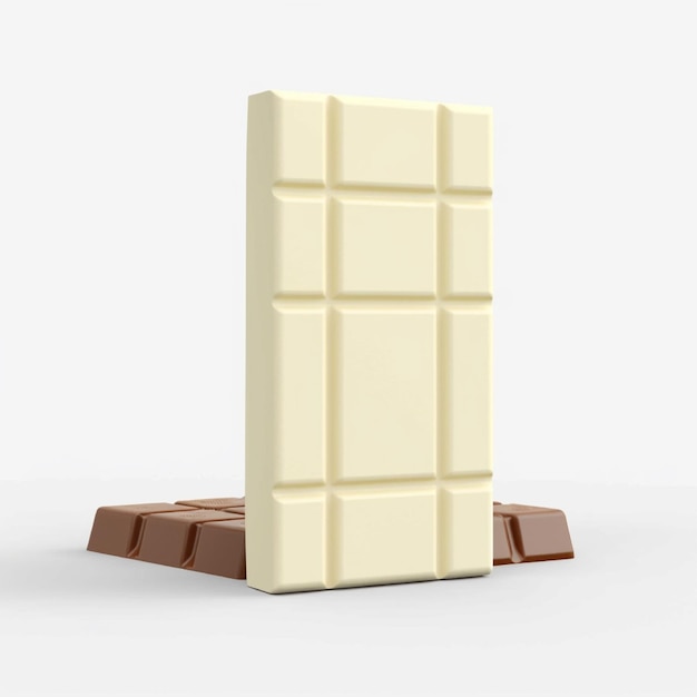 White Chocolate bar on white background AI generated