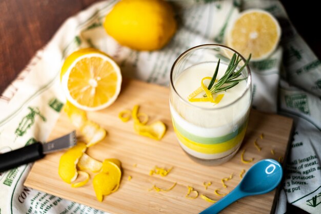 White chocolate and lemon layer pudding. 