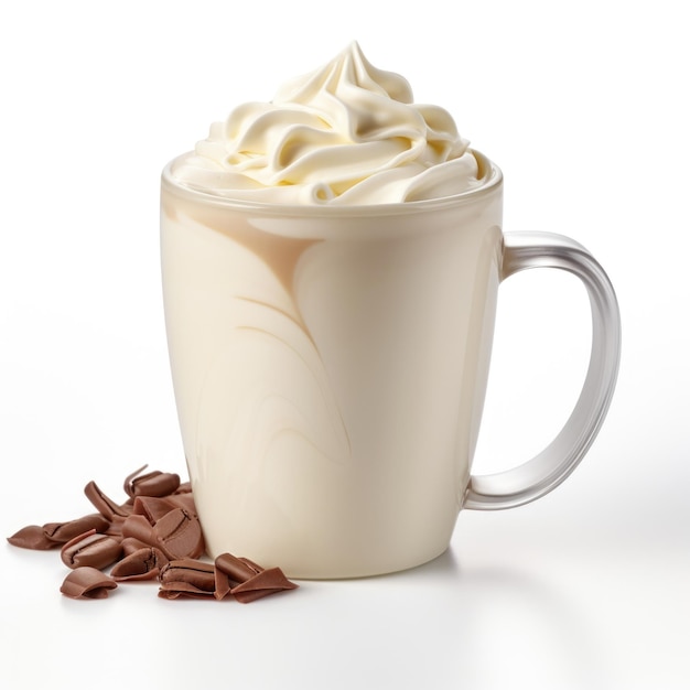 White Chocolate Mocha isolated on white background Generative AI