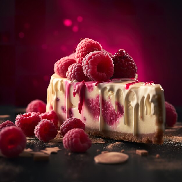 White Chocolate Raspberry Cheesecake piece