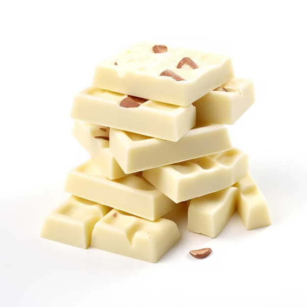 White Chocolate Tiny Bars isolated on white background