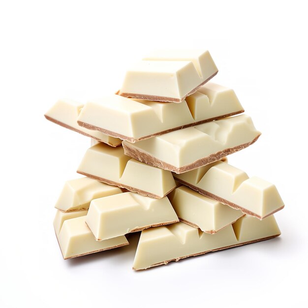 White Chocolate Tiny Bars isolated on white background