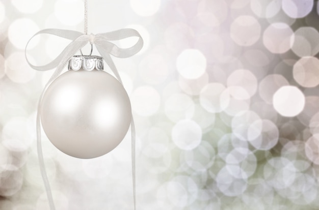 White Christmas Ball on background