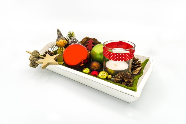 White Christmas serving tray on a white background
