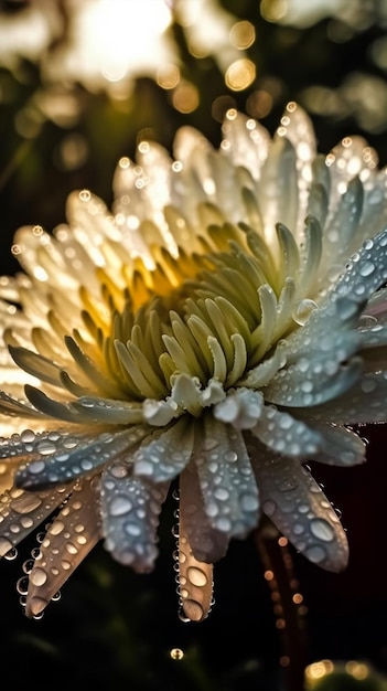 white chrysanthemum flower Generative AI