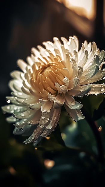 white chrysanthemum flower Generative AI