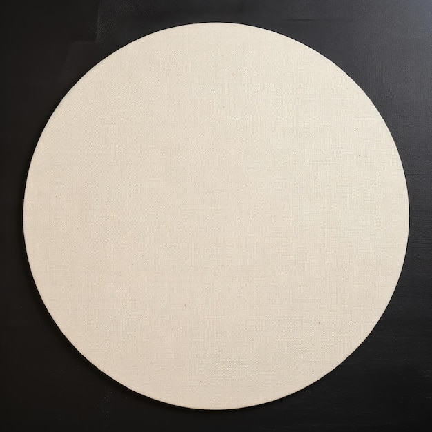 A white circle on a black background