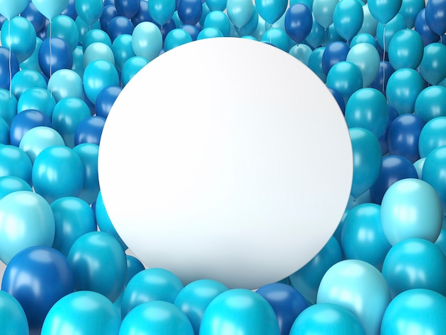 Белый круг на синих шарах