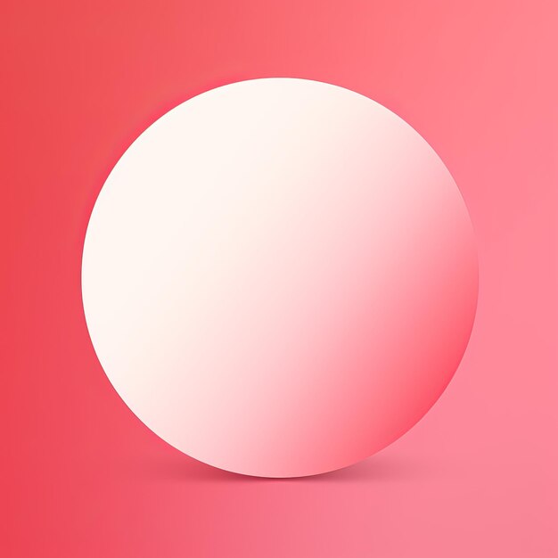 A white circle on a pink background