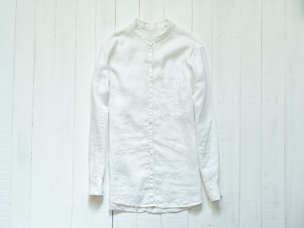 White classic shirt on a white surface