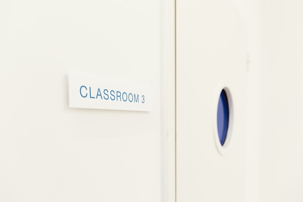 White classroom door