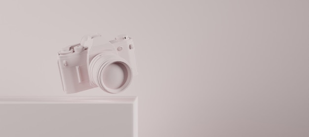 White Clay Camera 3d Illustration