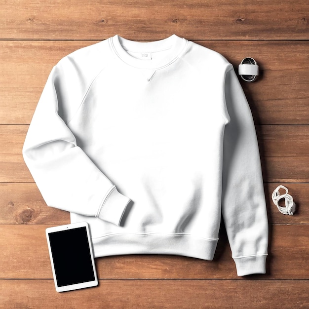 Photo white clean blank sweatshirt