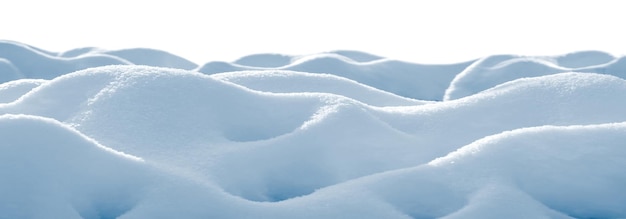 Фото Белый чистый снег текстуры сугроб, изолированные на белом фоне формат баннера