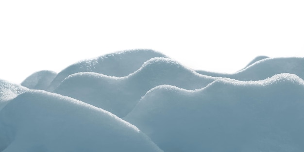 White clean snow texture Snowdrift isolated on white background