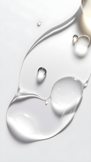 A white and clear liquid with a white ball of water in the middle.