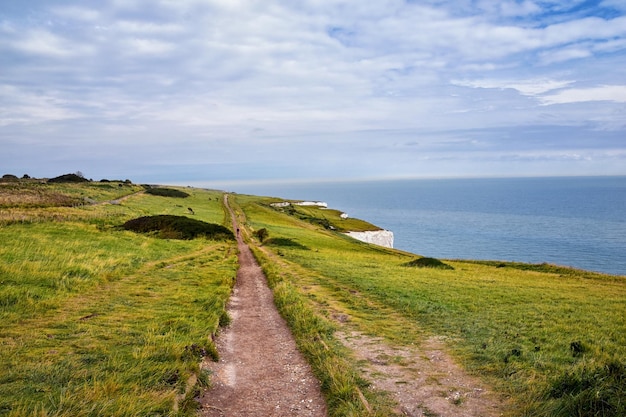 White cliffs of dover landscape view 2021 in england united kingdom uk