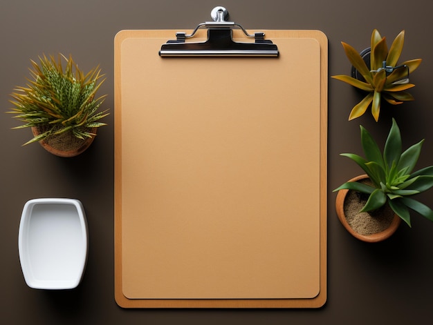 Photo a white clipboard with a box next to it