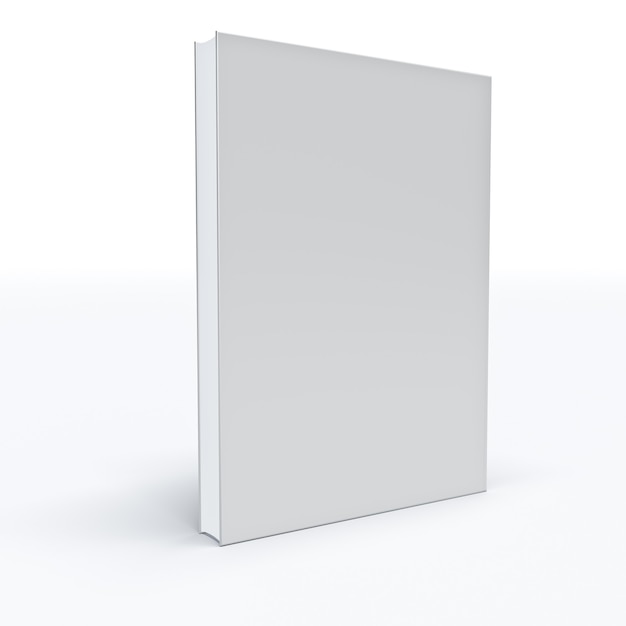 White closed book on white background .