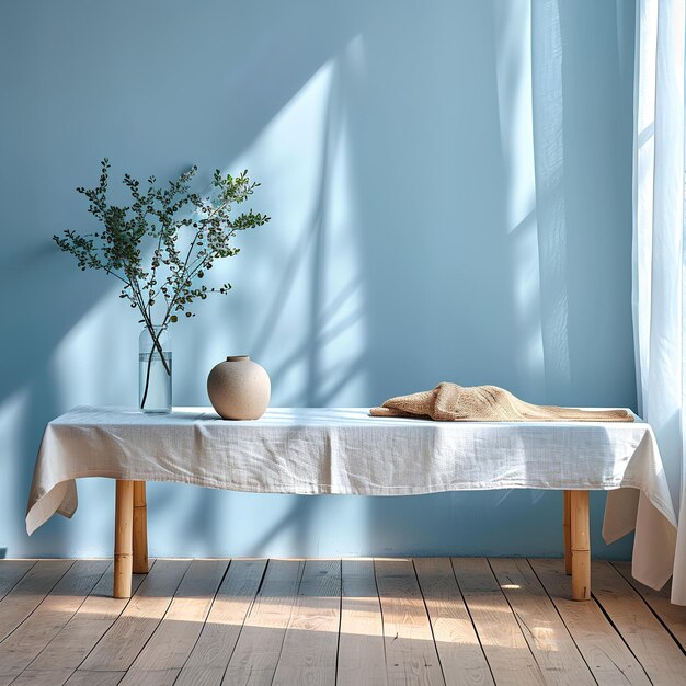 White cloth on the wood table