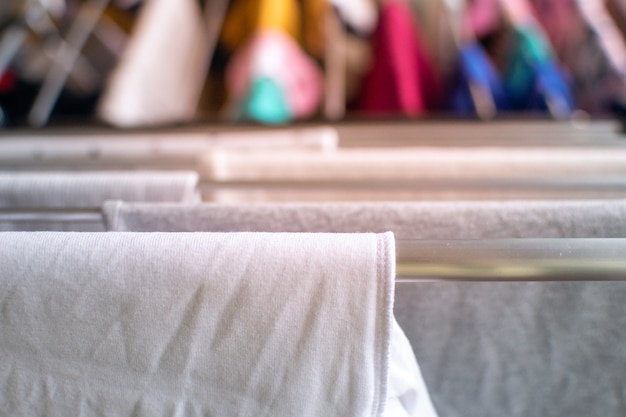 White clothes hanging to dry