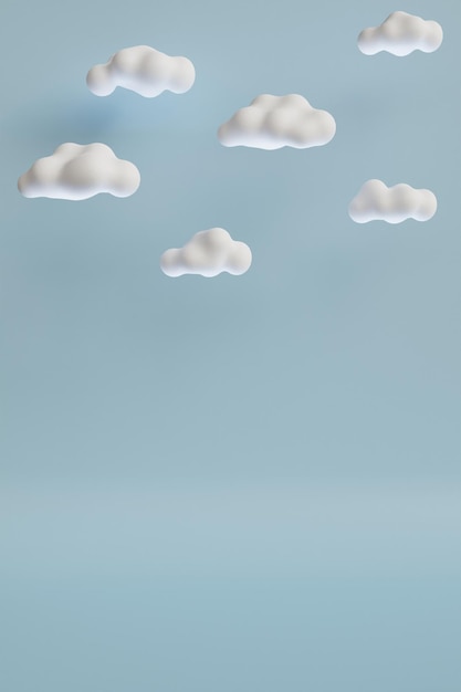 White cloud 3d cartoon in trendy style on blue background 3d\
pastel render business cartoon icon isolated background modern\
realistic 3d design environment concept modern trendy design