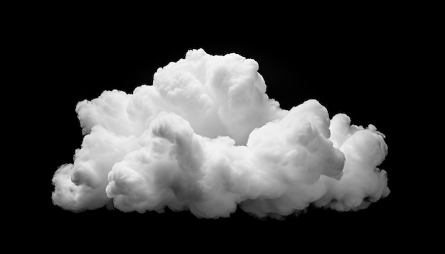 White cloud on black background