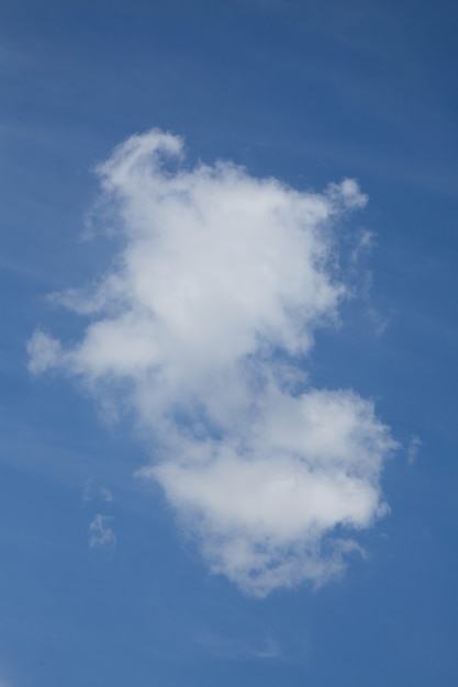 White cloud on blue sky background.