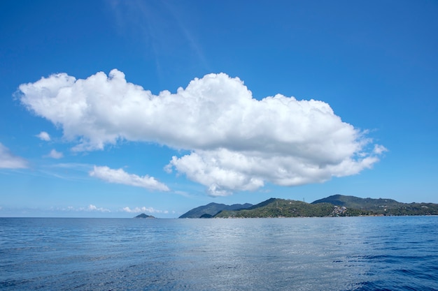 white cloud and blue sky over koh tao thailand