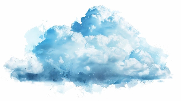 Photo white cloud and blue sky watercolor style artwork background