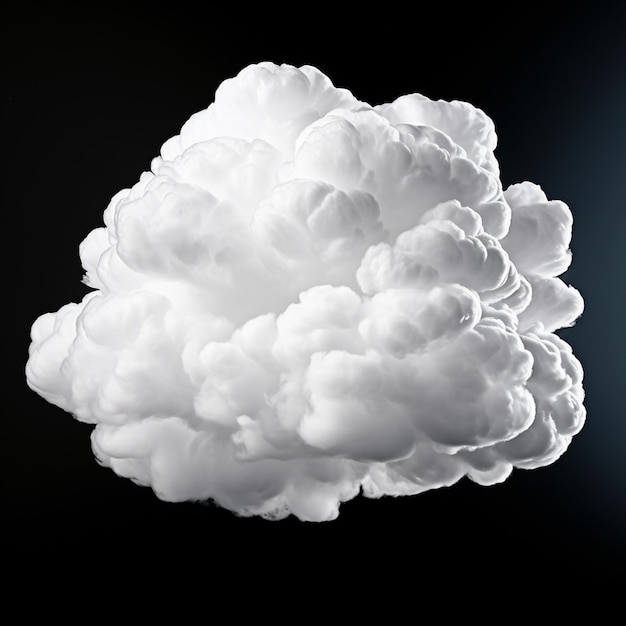 White Cloud Isolated on Black Background Good for Atmosphere Creation and Composition