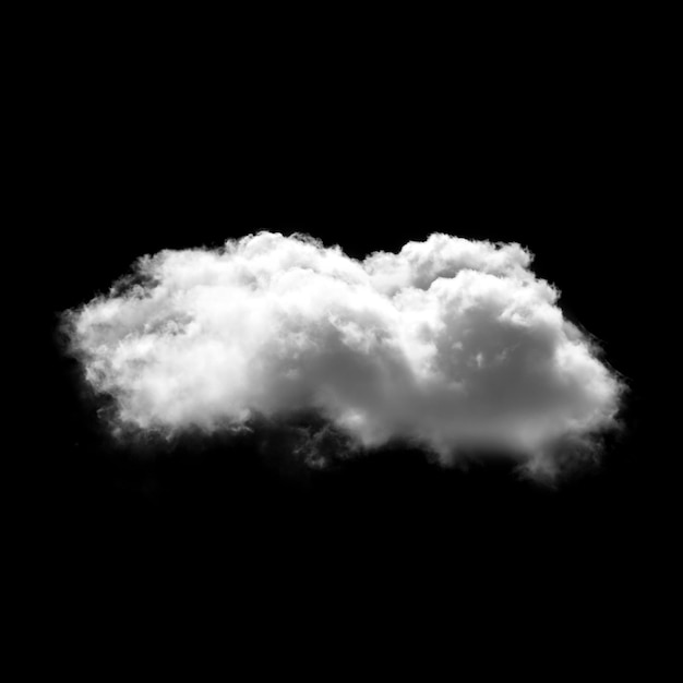 White cloud isolated over black background