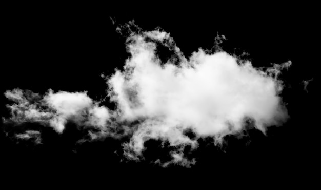 White Cloud Isolated on Black Background