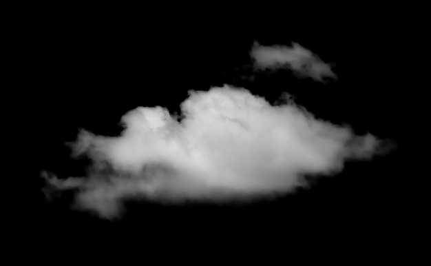 white cloud isolated on black background