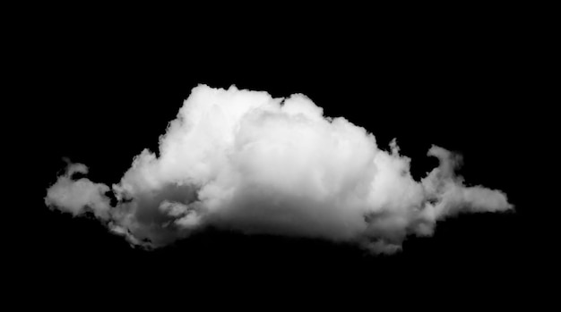 White Cloud Isolated on Black Background