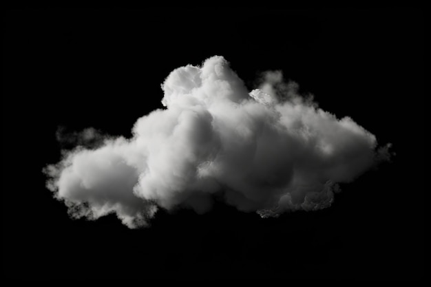 White cloud isolated on black background