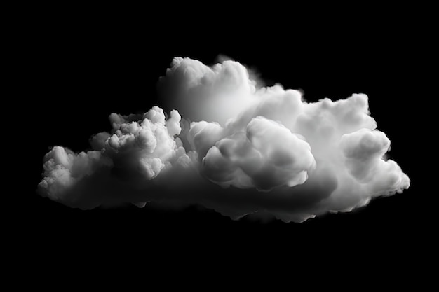 White cloud isolated on black background