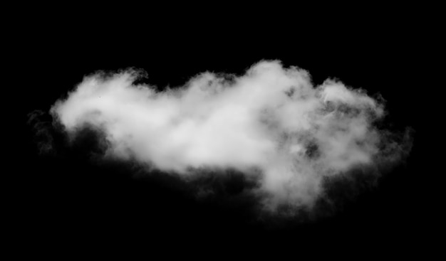 White cloud isolated on black