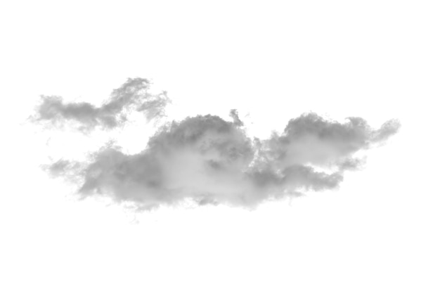 白い雲 白い背景に隔離された煙 質感のあるブラッシュ効果