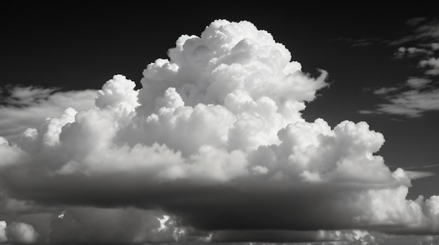 white cloud in the sky black and white filter