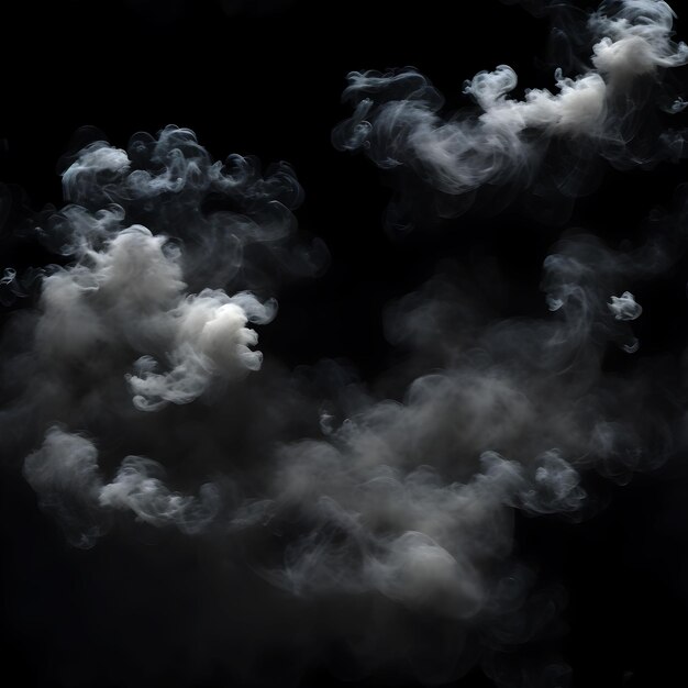 Photo white cloud of smoke on a black background ai generated