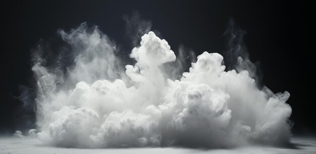 Photo white cloud with smoke on black background