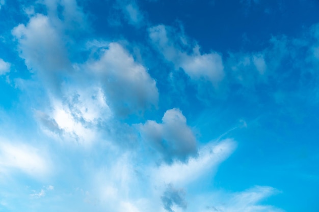 White clouds against a blue sky