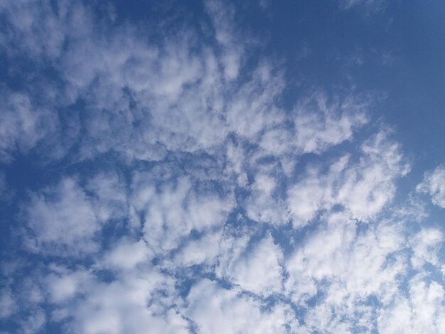 Nuvole bianche coprono quasi il cielo azzurro o un cielo azzurro pieno di nuvole bianche durante il giorno