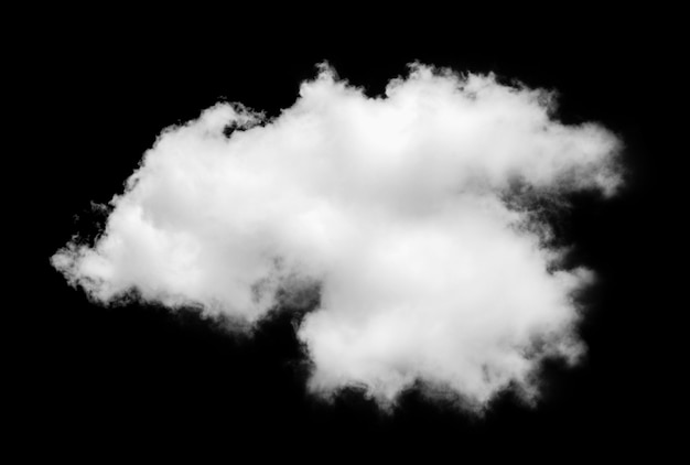 White Clouds on black background.