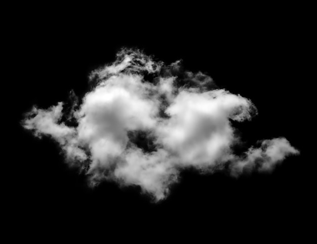 White clouds on black background