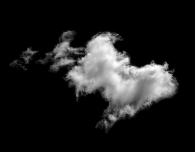 White clouds on black background